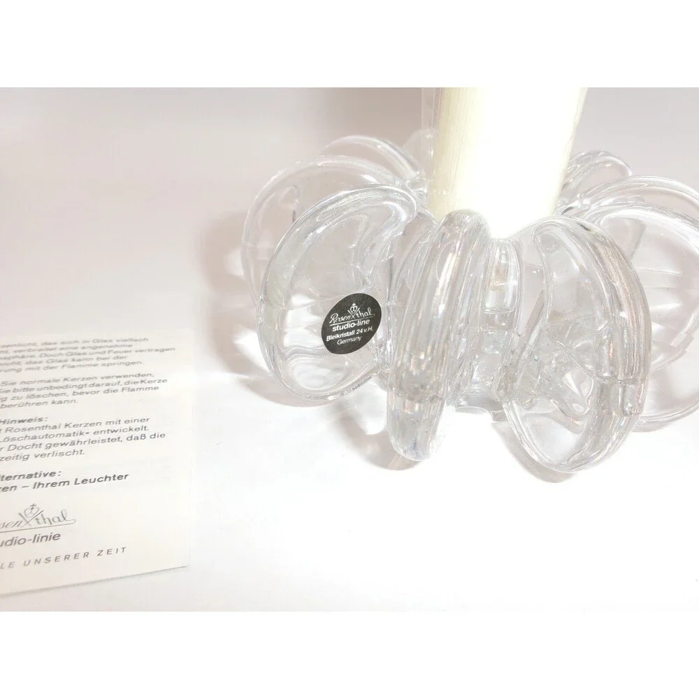 Rosenthal Studio Line Crystal Candle Holder with Candle Single Boxed Signed